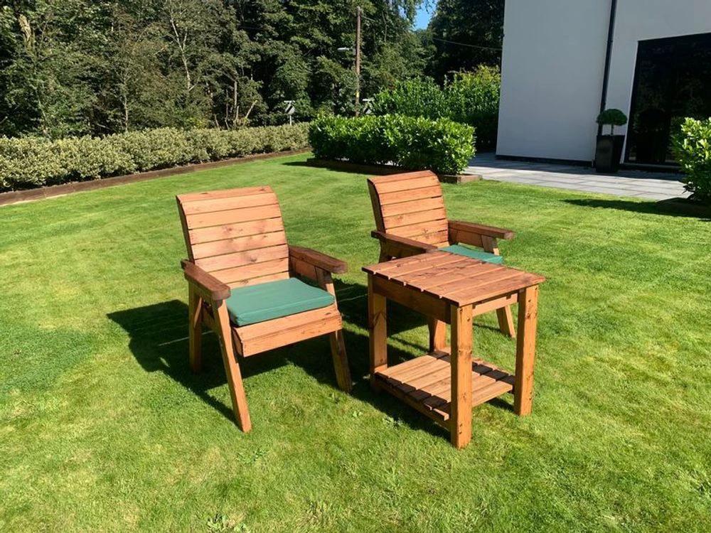 Deluxe Garden Companion Set x2 Armchairs & Coffee Table by Charles Taylor Trading