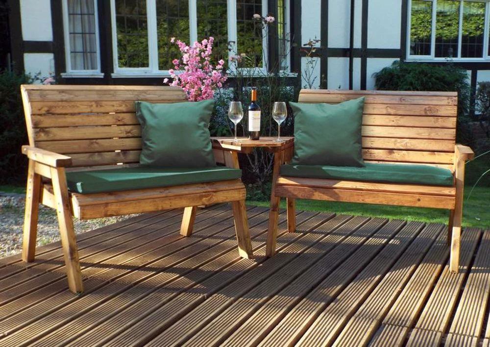 Charles Taylor Trading Twin Bench Garden Set Angled - Uncategorized Garden Set