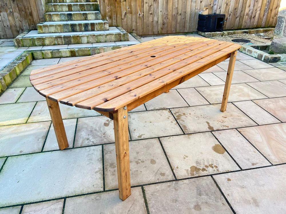 Charles Taylor Trading 7ft Rounded Edge Garden Table - Uncategorized Garden Table