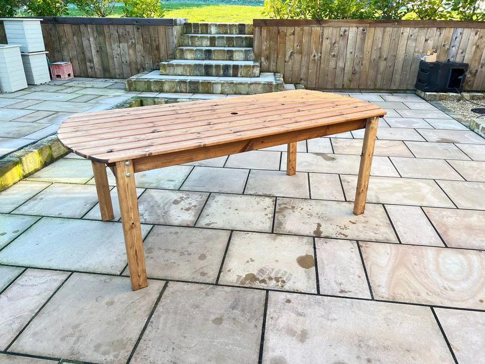 7ft Rounded Edge Garden Table - Garden Table from Charles Taylor Trading