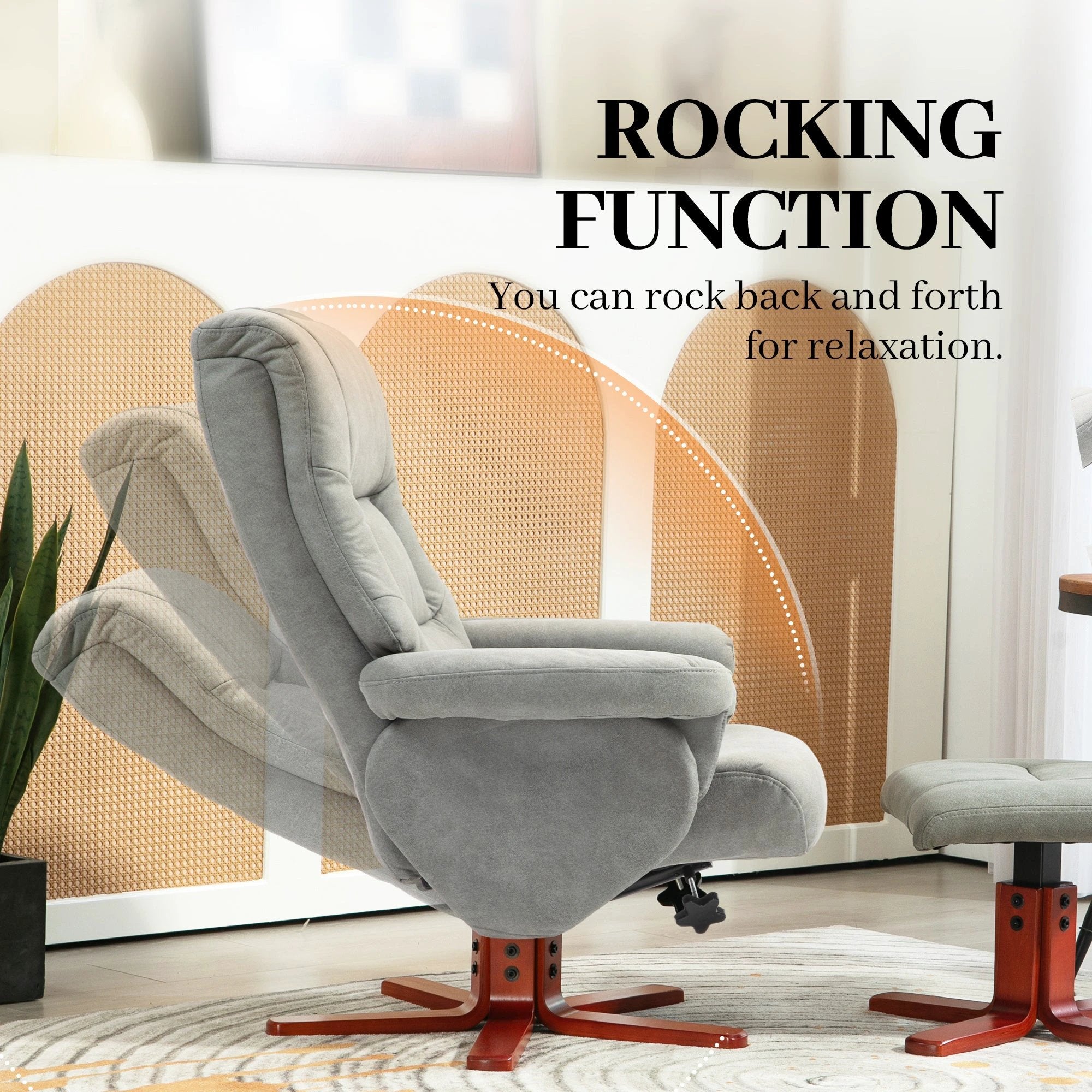 HOMCOM Recliner Chair with Footstool, Backrest Adjustable, Armchair by HOMCOM