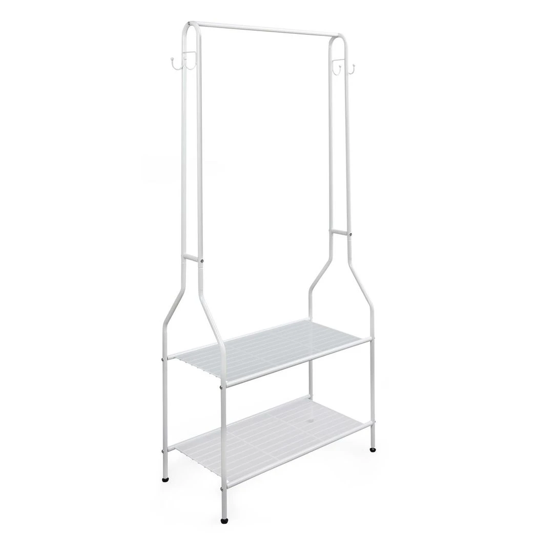 House of Home Premium Clothes Rail Two Tier White Powder Coating - Wardrobe