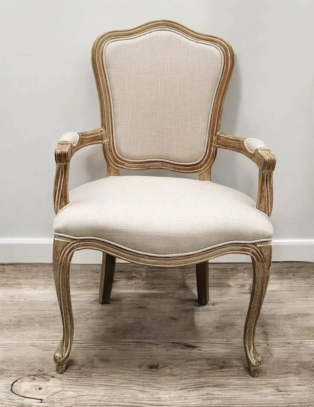 MSL 98CM LINEN FABRIC LOUIS CHAIR - Fabric Dining Chairs