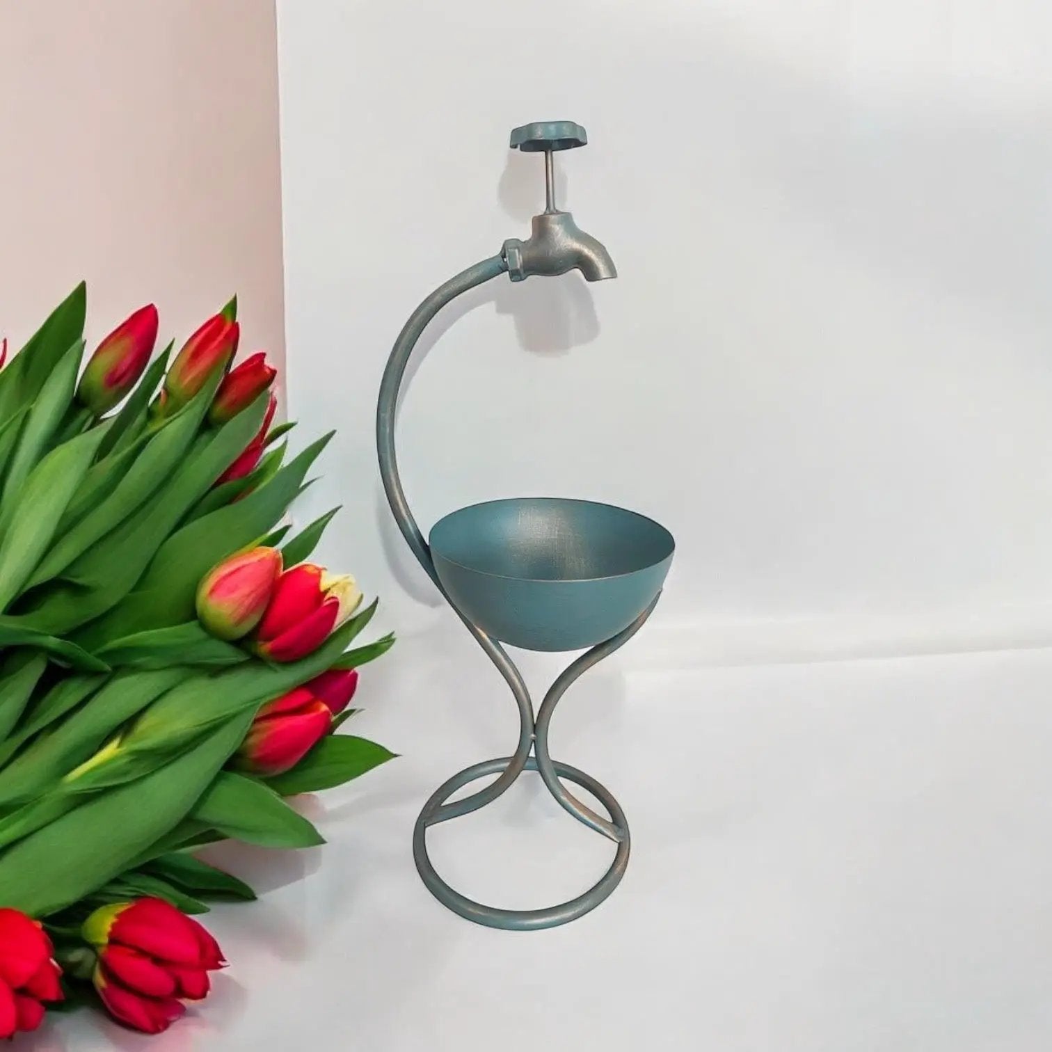MSL 57CM BLUE METAL GARDEN PLANTER - Planters