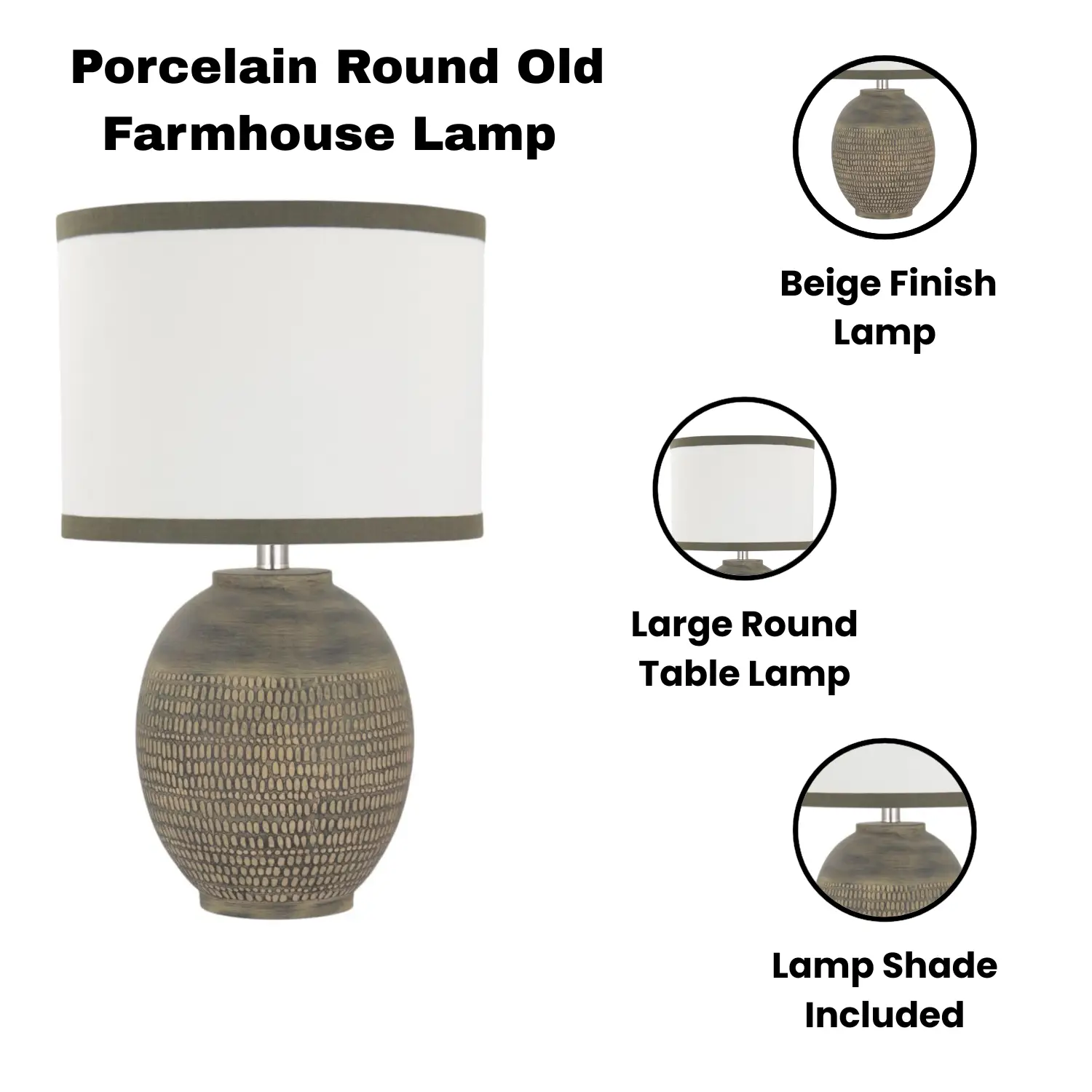 MSL 57CM CERAMIC TABLE LAMP - Lamp