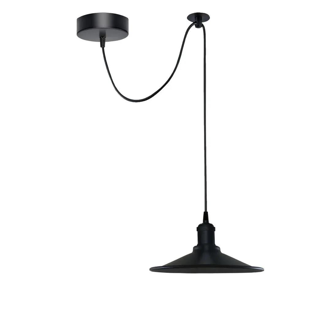 Un-branded Black Vintage 1 Head Cone shaped shade Ceiling Pendant Light Fitting with Adjustable Cord Hanging Light Fixture - Pendant Lights