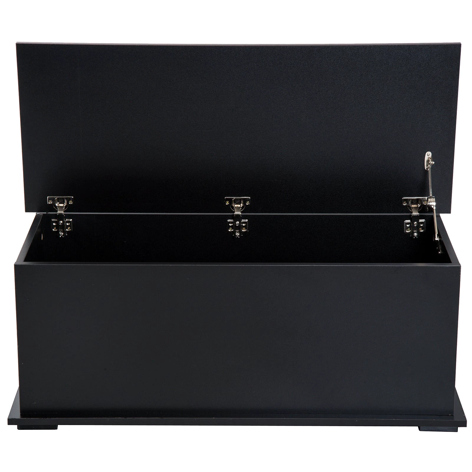 Homcom HOMCOM Ottoman Storage Box 100Lx40Wx40H With Lid Sturdy Chipboard Black For Living Room - Storage Box