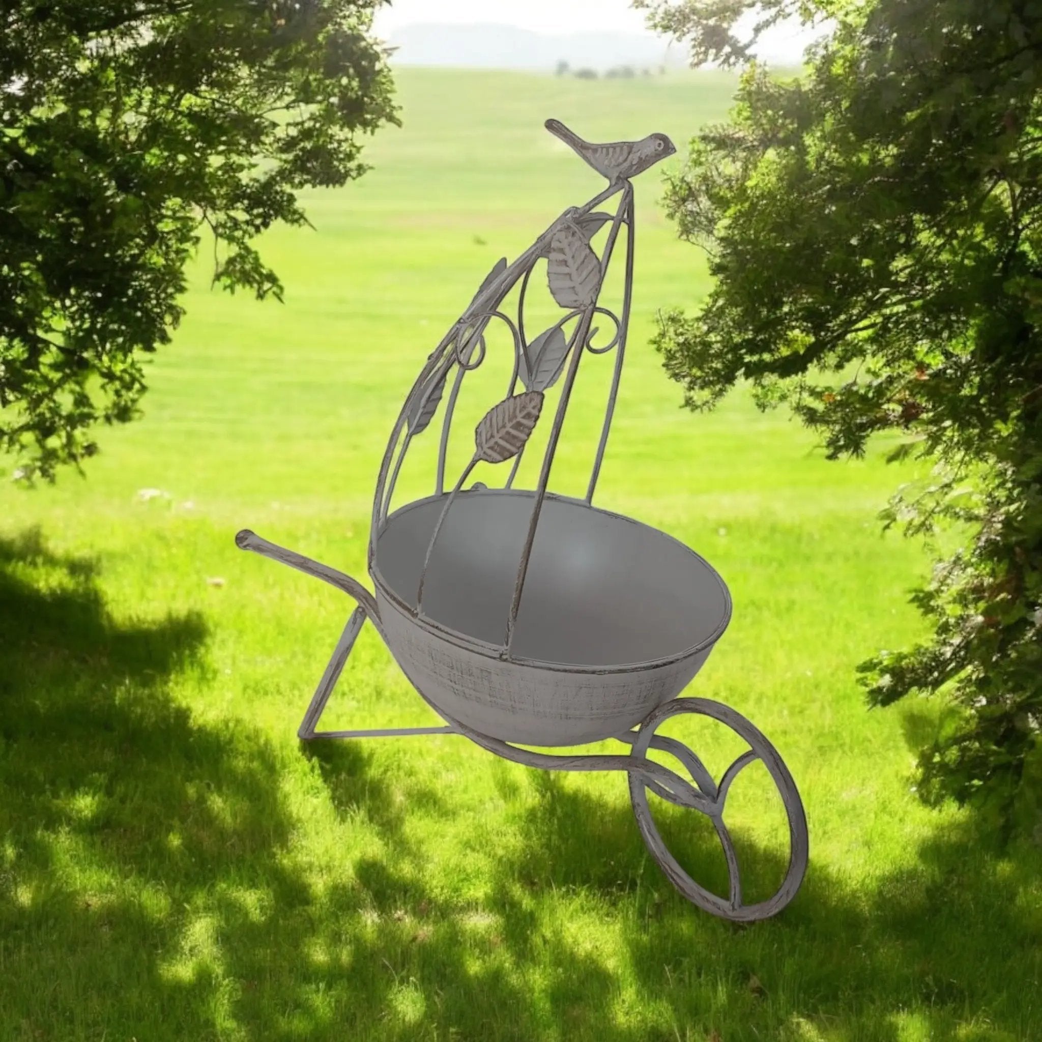 MSL 36CM CREAM METAL GARDEN PLANTER - Planters