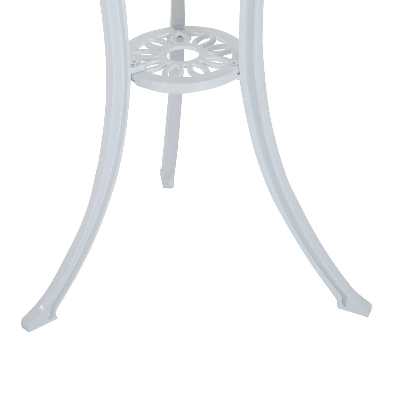 Outsunny Outsunny 3 Pieces Antique Garden Bistro Set for 2 with Umbrella Hole, White - Garden Set