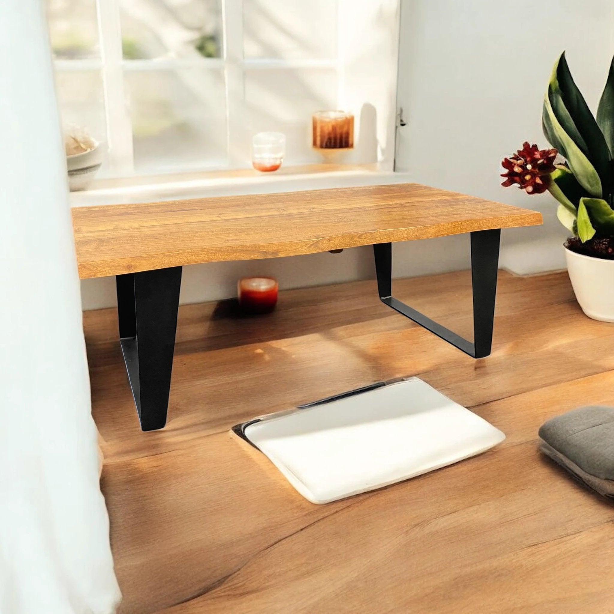 Premium Solid Wood Coffee Table 115cm Sturdy Wipe Clean Living Room Decor Accent For Home by MSL