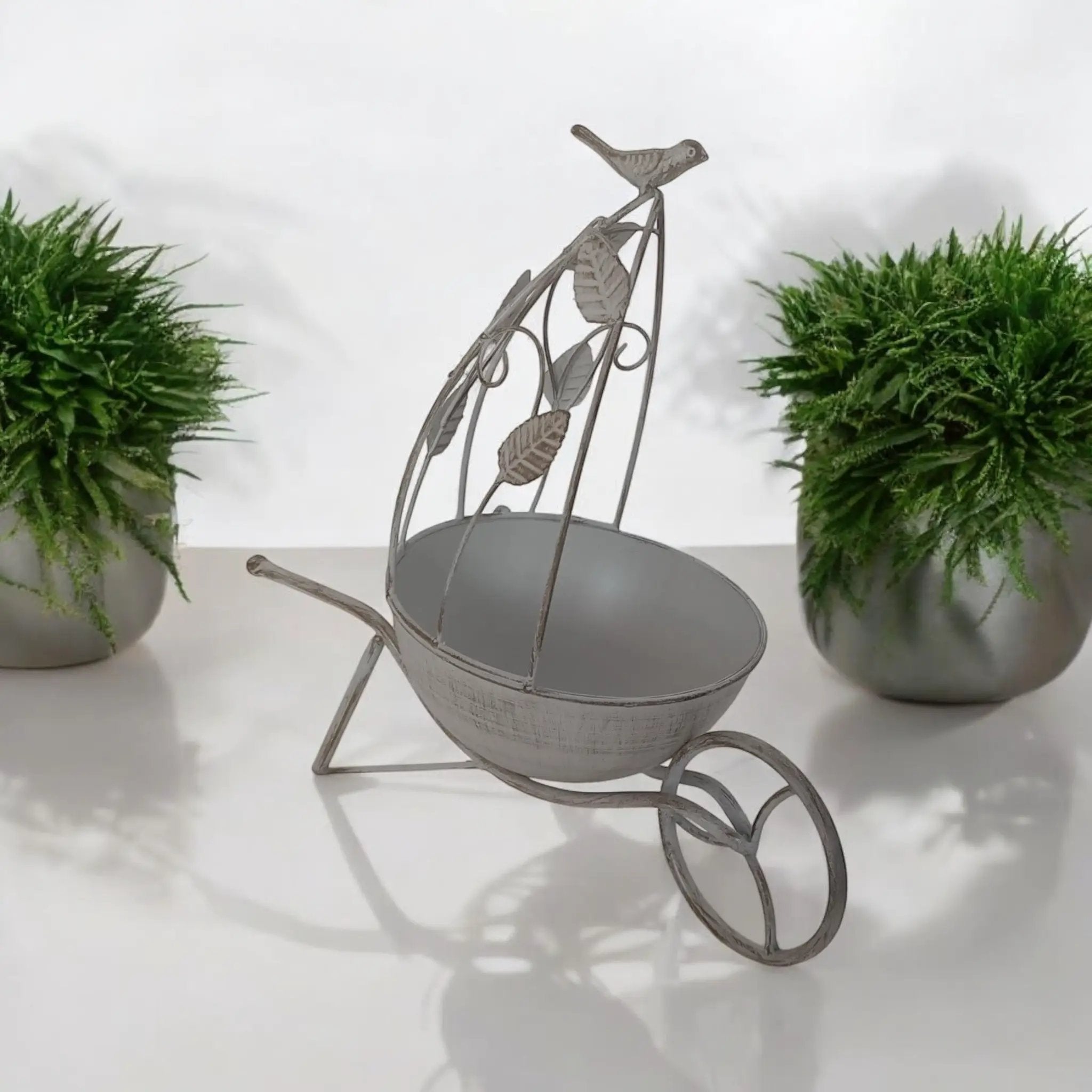 MSL 36CM CREAM METAL GARDEN PLANTER - Planters