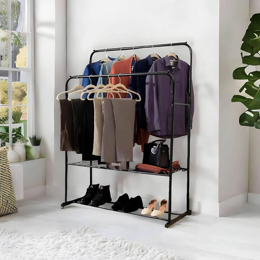 Direct Online Houseware Sturdy Double Clothes Rail H153 W110 D50 30kg Capacity Home - Wardrobe