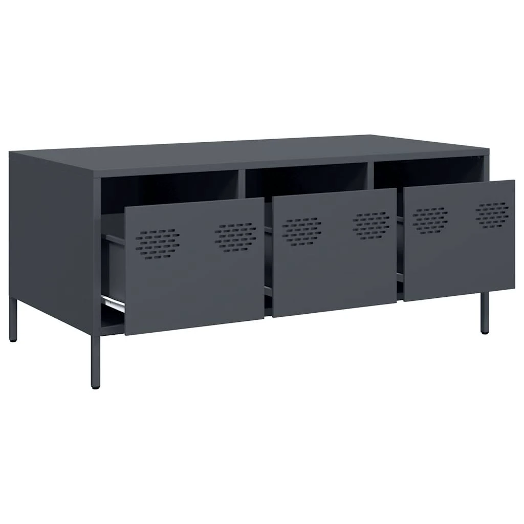vidaXL Coffee Table 101.5x50x43.5 cm Cold Rolled Steel Industrial Living Room Decor by vidaXL