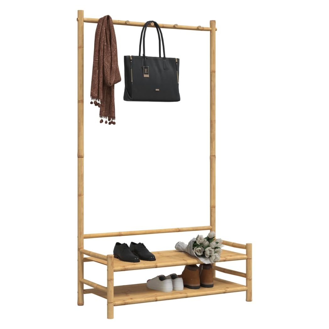 VidaXL Clothes Rack With Shelves 103x40x183 cm Bamboo Durable Construction For Home Organization by vidaXL