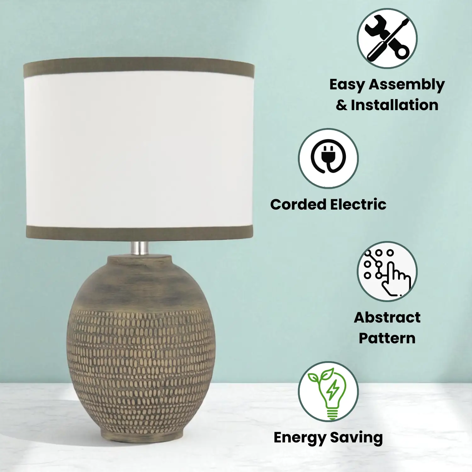 MSL 57CM CERAMIC TABLE LAMP - Lamp