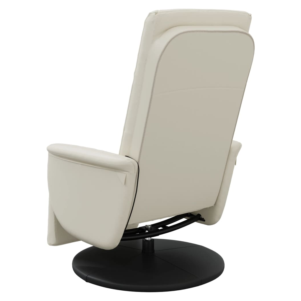 VidaXL Massage Recliner Chair Footrest Cream Leather by vidaXL