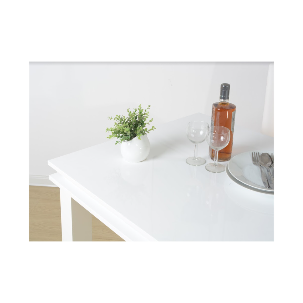 Effulgence 5 Piece Dining Table Set High Gloss WHITE with Blue LED Light - EFFULGENCE - Uncategorized Dining Set