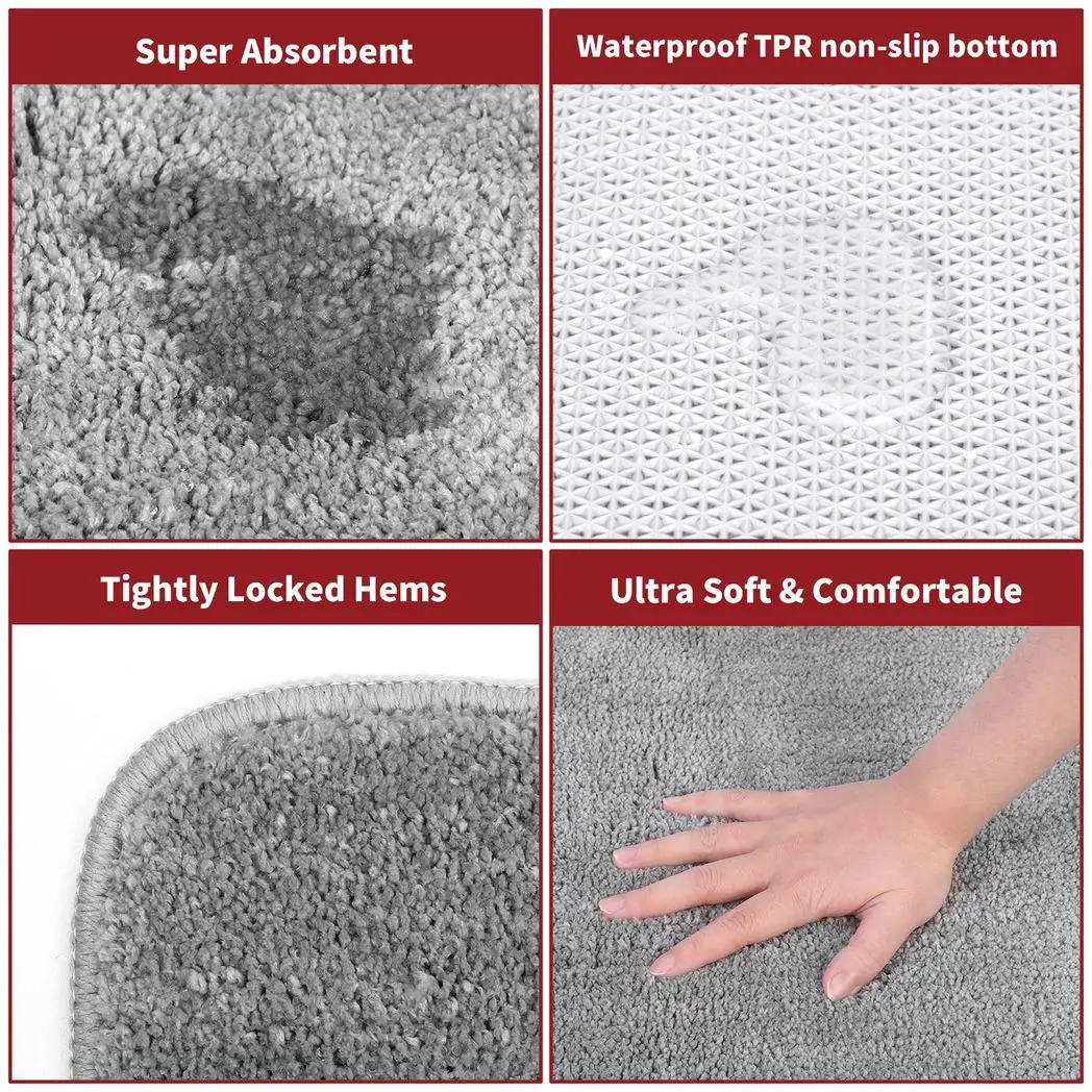 Vinsani VINSANI BATH MAT 50X80cm L.GREY 1010159 - Rug
