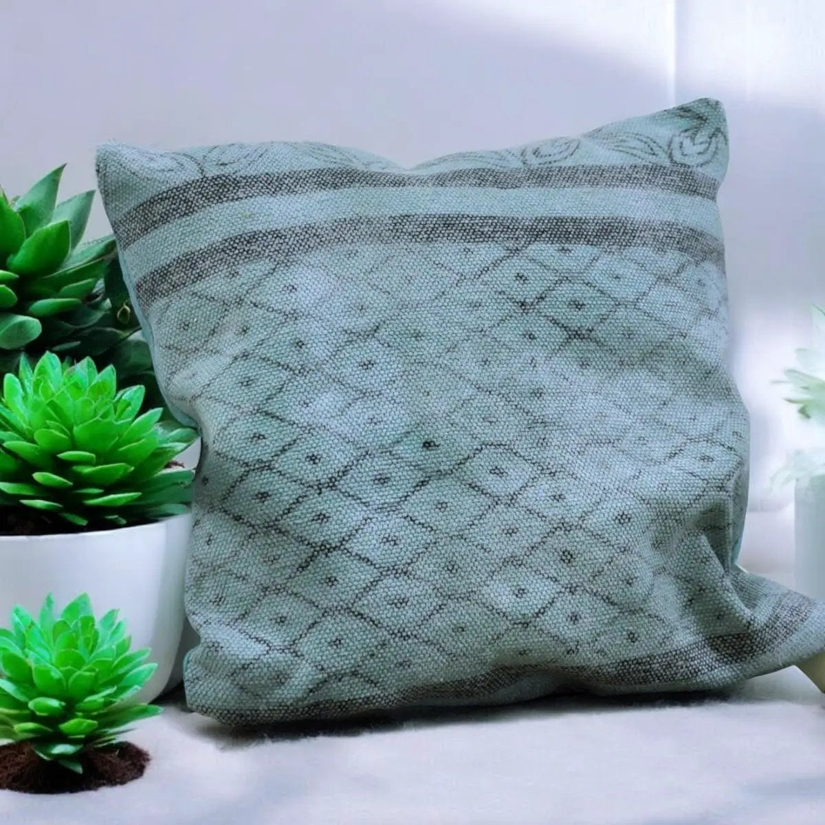 Luxury Stone Washed Green Cushion Cover, 50 x 50 cm – Elegant Home Décor Cushion - from MSL
