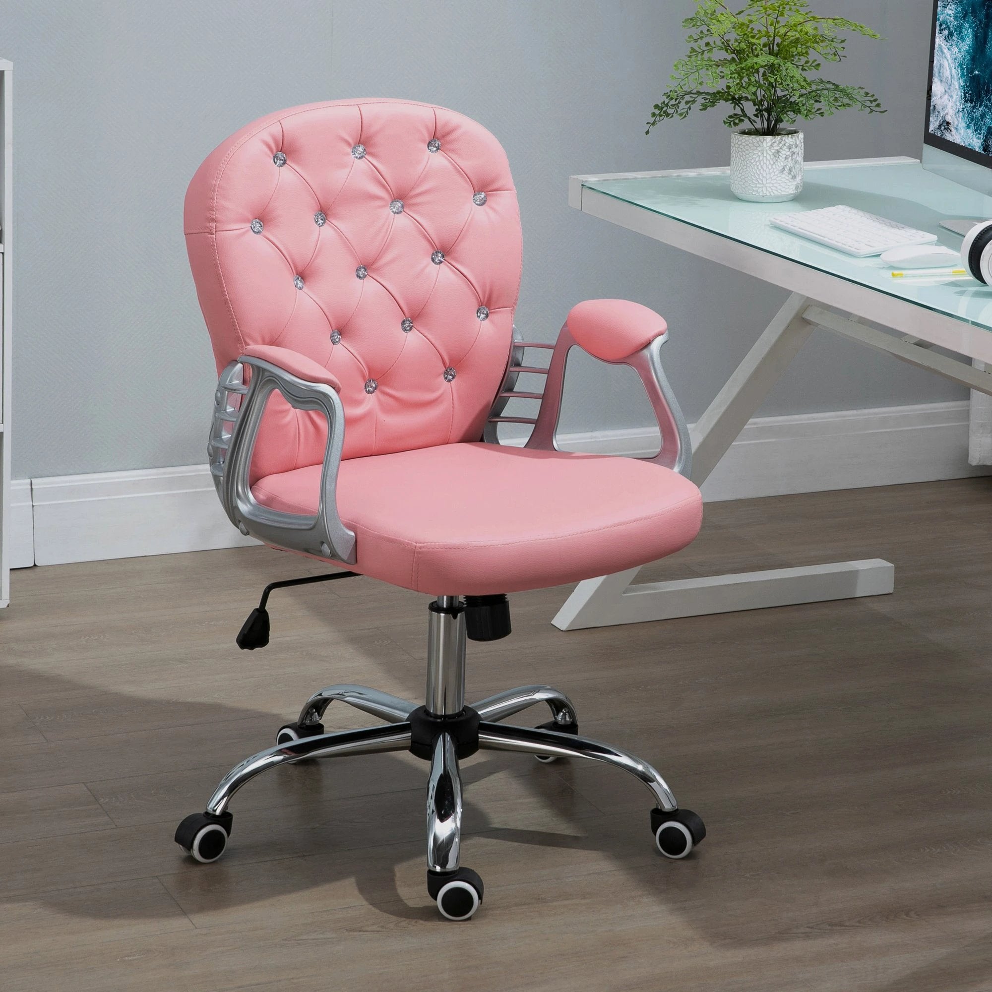 Vinsetto Vinsetto Office Chair PU Diamante Padded Ergonomic 360° Swivel - Office Chair