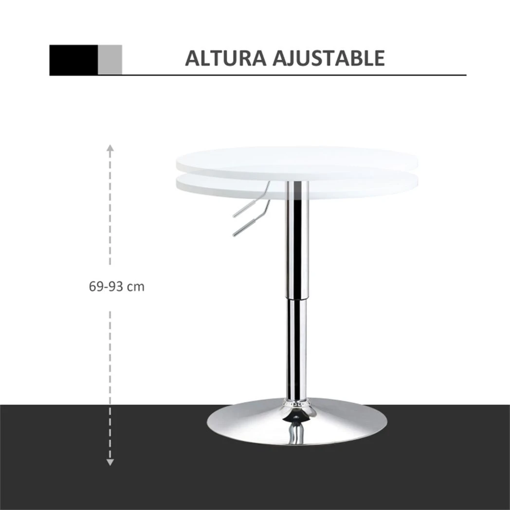 N/A Premium Bar Table 60cm Diameter Swivel Round Top Chrome Pedestal Base For High Bar Stools Kitchen Home Bar - Coffee Table