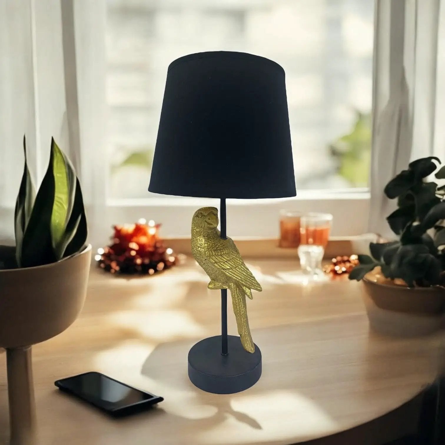 MSL 47X22X22M TABLE LAMP 9" BLACK SHADE - Lamp
