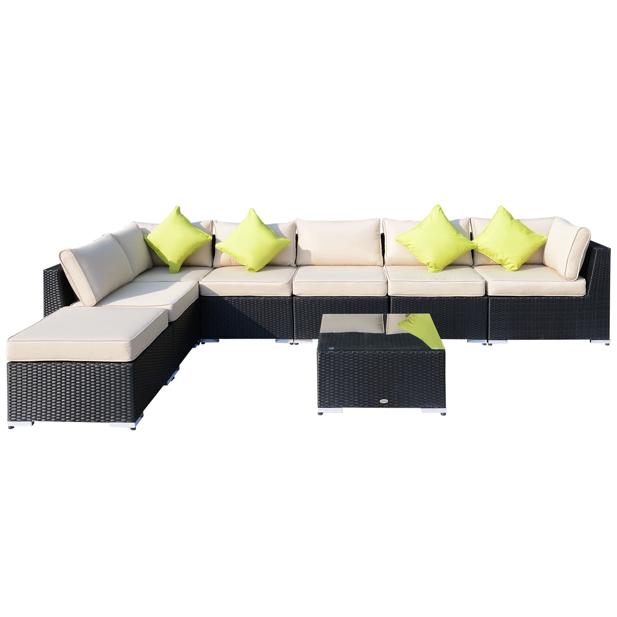 8 Pcs Rattan Sofa Set W/Cushions by Outsunny
