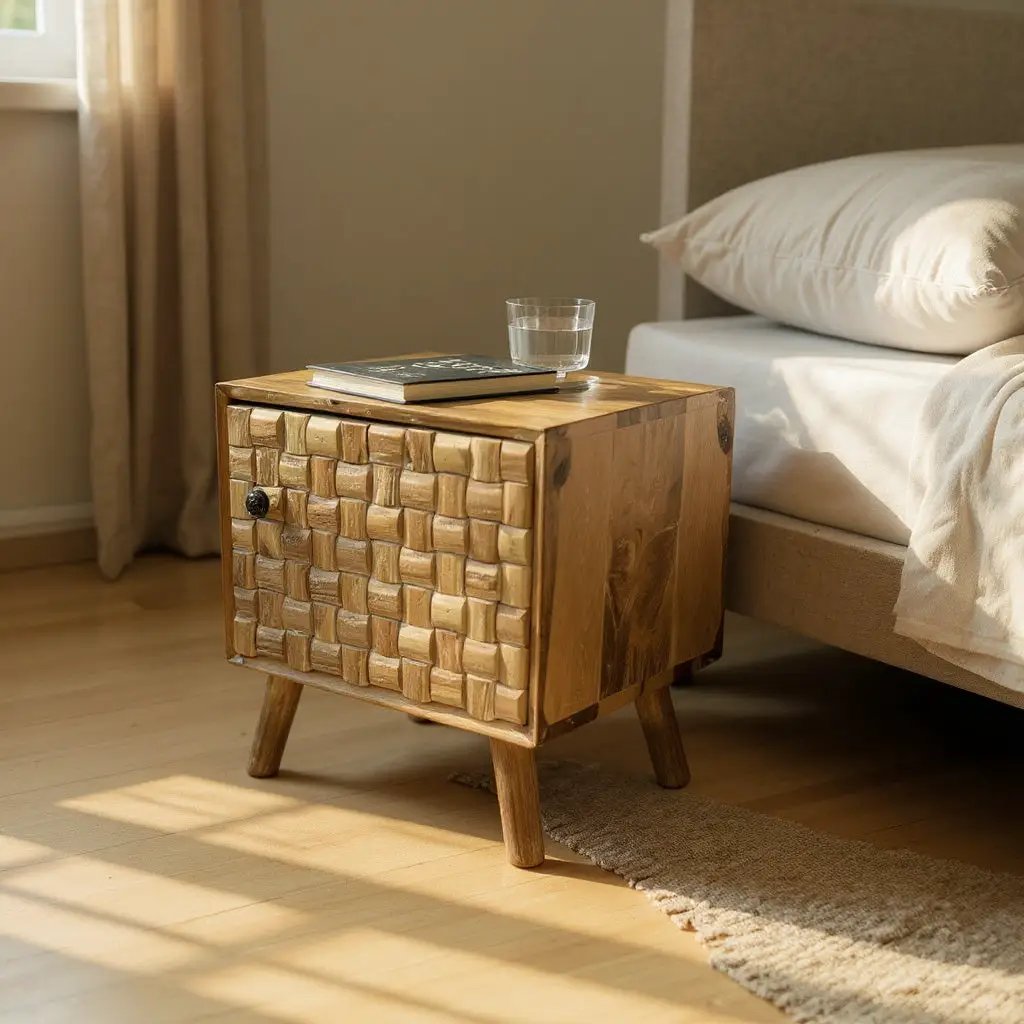 MSL 47CM WOODEN BEDSIDE CABINET - Bedside Table