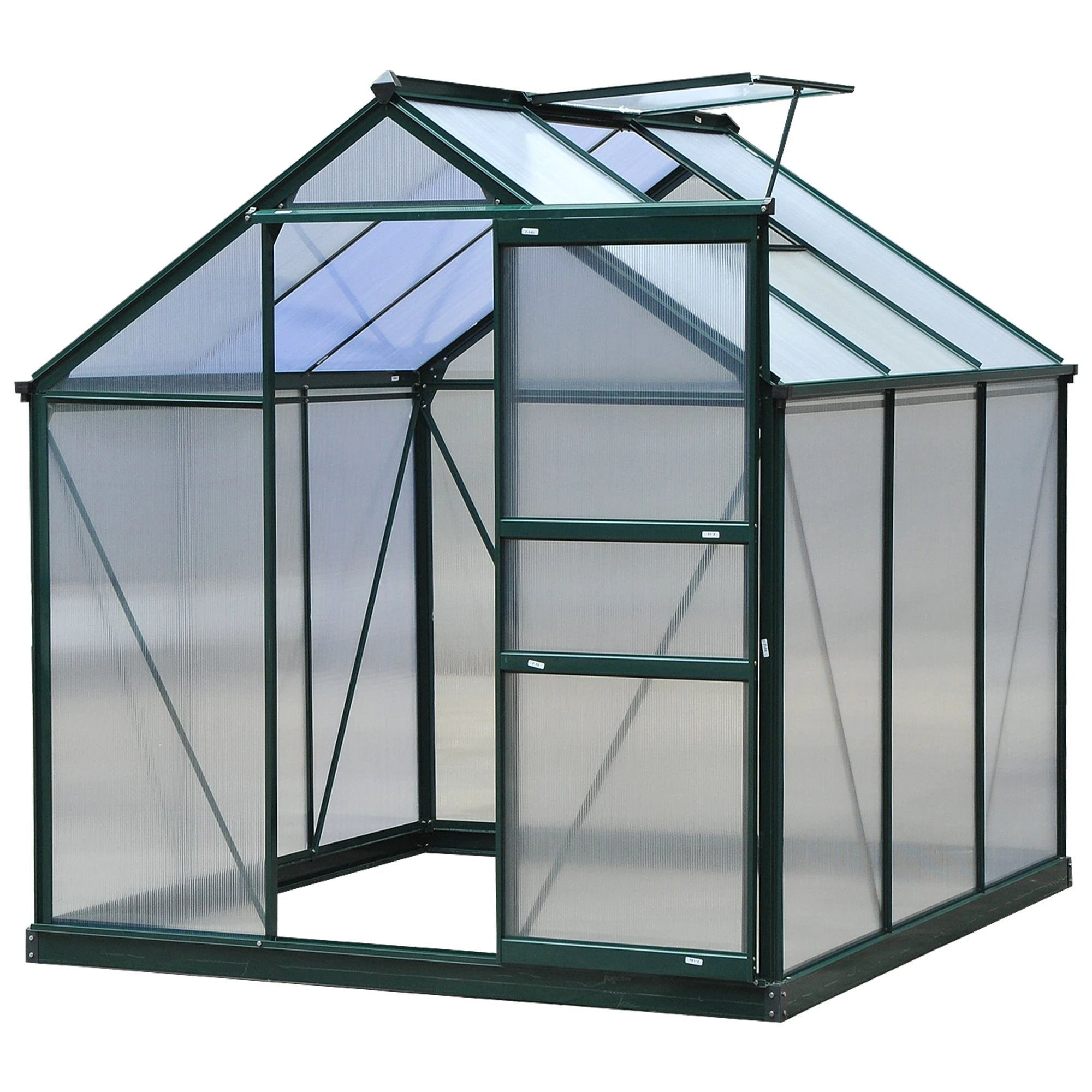 Clear Large Walk-In Greenhouse Garden Plants Grow Galvanized Base, Slide Door by Outsunny