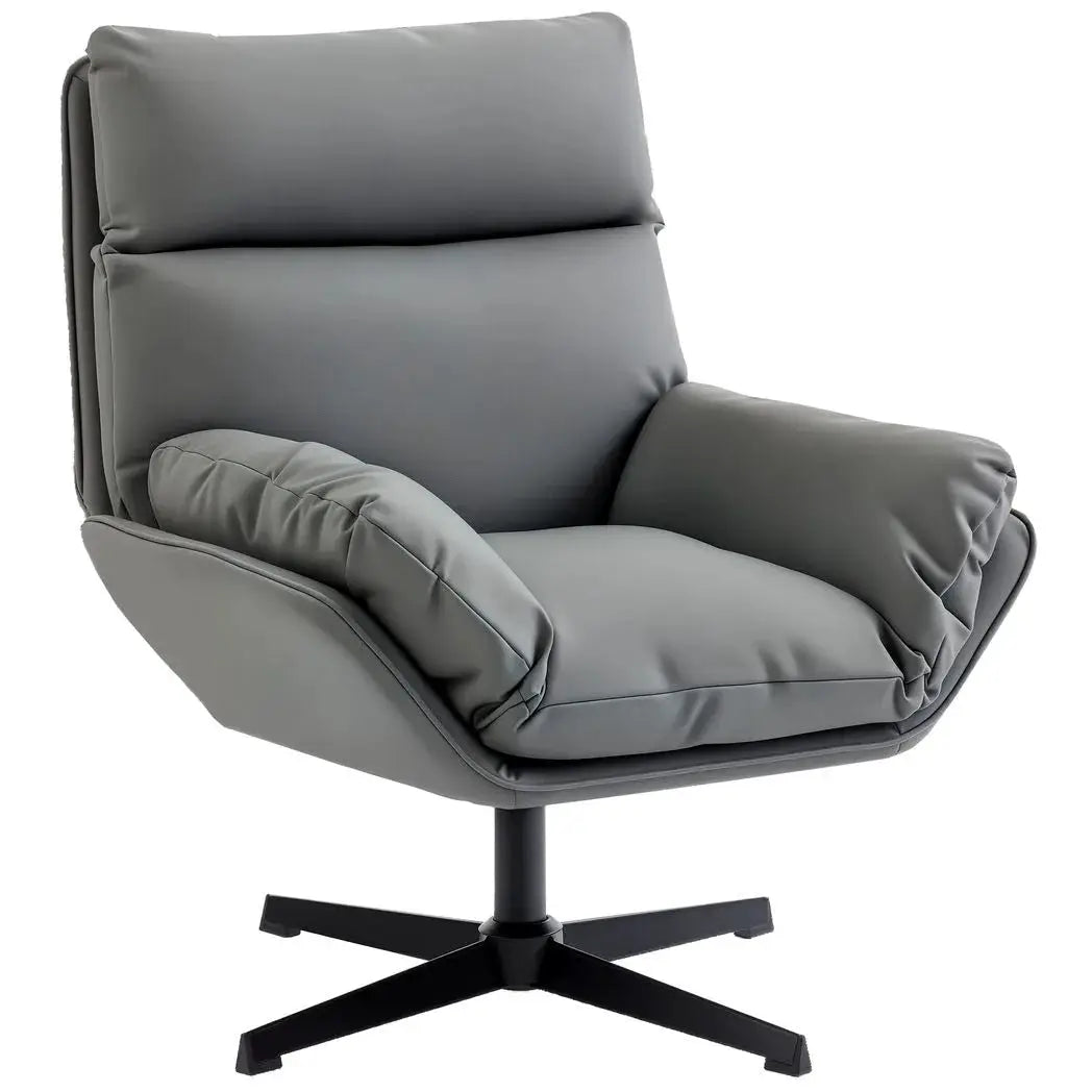 HOMCOM Accent Chair with 360 Swivel Armchair for Living Room with Padded Cushion Dark Grey - from HOMCOM