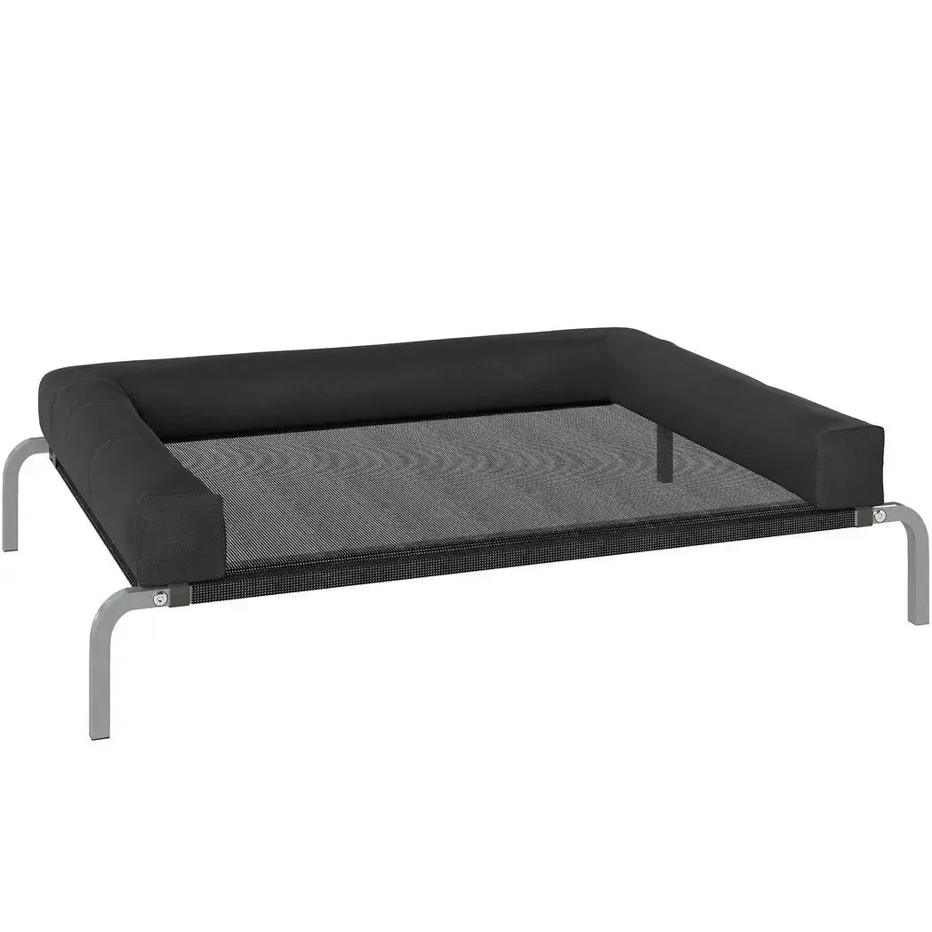 PawHut Elevated Dog Bed with Removable Bolsters, Raised Dog Bed for Medium Breeds, Portable Indoor & Outdoor Pet Cots, Black - from PawHut