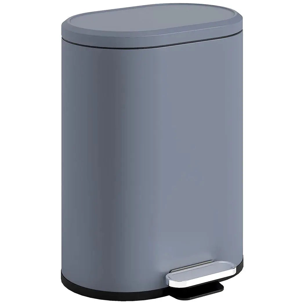 HOMCOM 30 L Modern Curved Kitchen Bin - Grey - from HOMCOM
