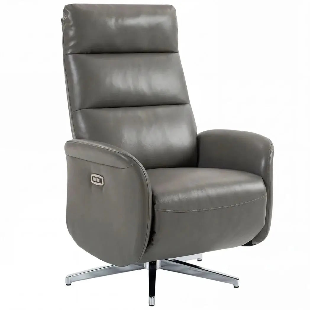 HOMCOM Power Recliner Chair, Swivel Electric Reclining Chair with Type C?, Recliner Armchair with Footrest, Dark Grey - from HOMCOM