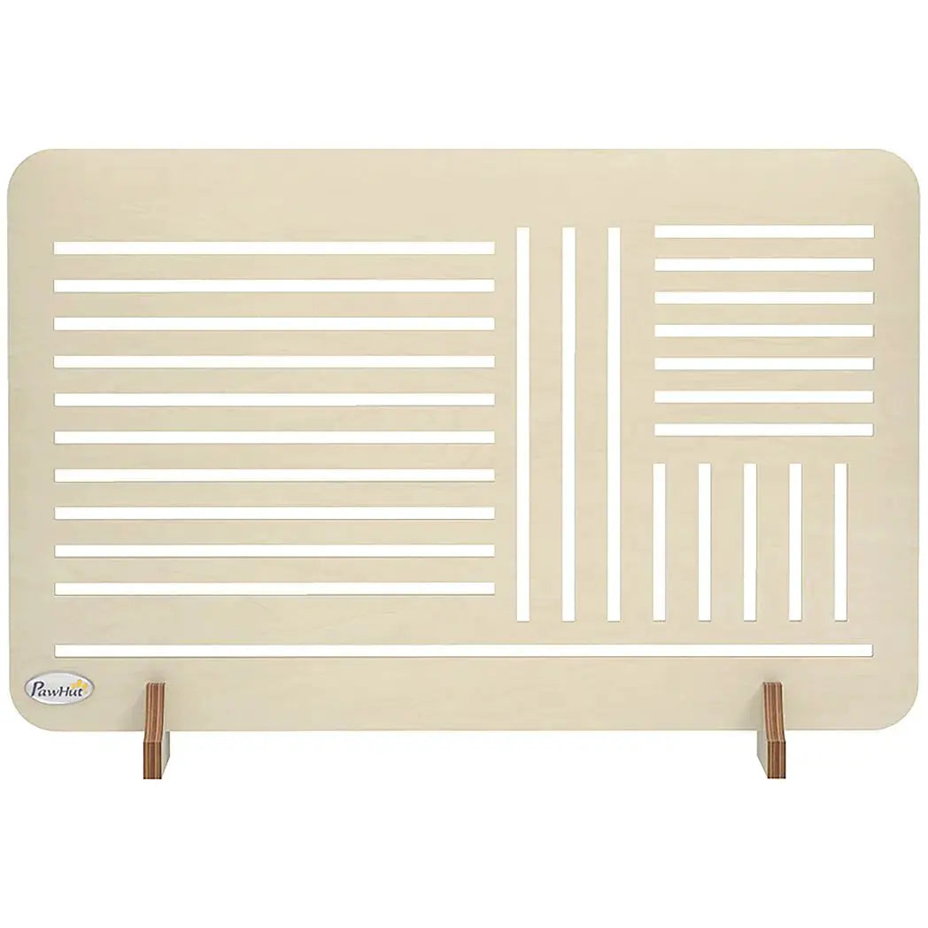 PawHut Freestanding Pet Gate, Portable Dog Barrier Gate with Feet for Small Breeds, 75 x 53 cm, Natural Wood - from PawHut