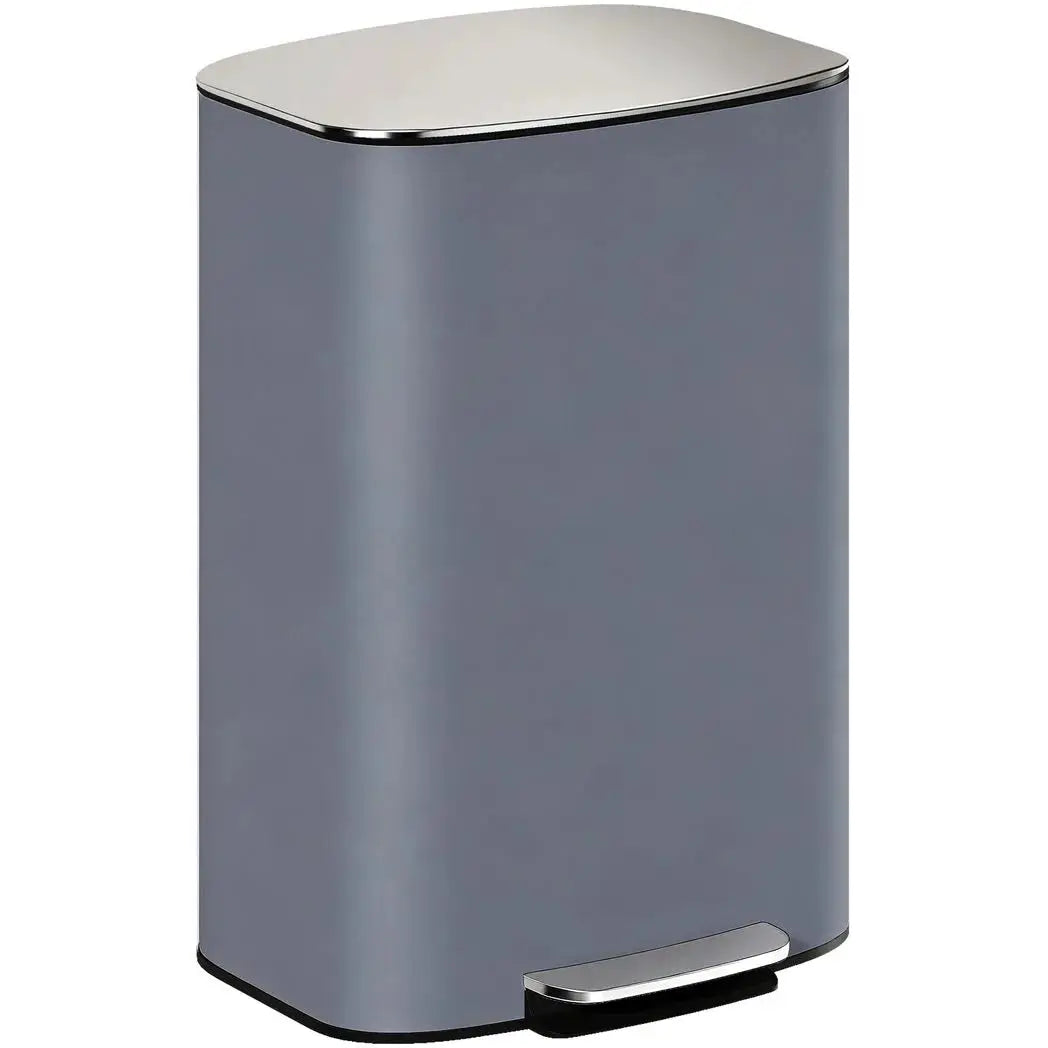 HOMCOM 50L Kitchen Bin with Soft-Close Lid and Stay-Open Function, Stainless Steel Pedal Bin with Removable Inner Bucket, Carry Handle for Kitchen, Office, Home, Grey - from HOMCOM