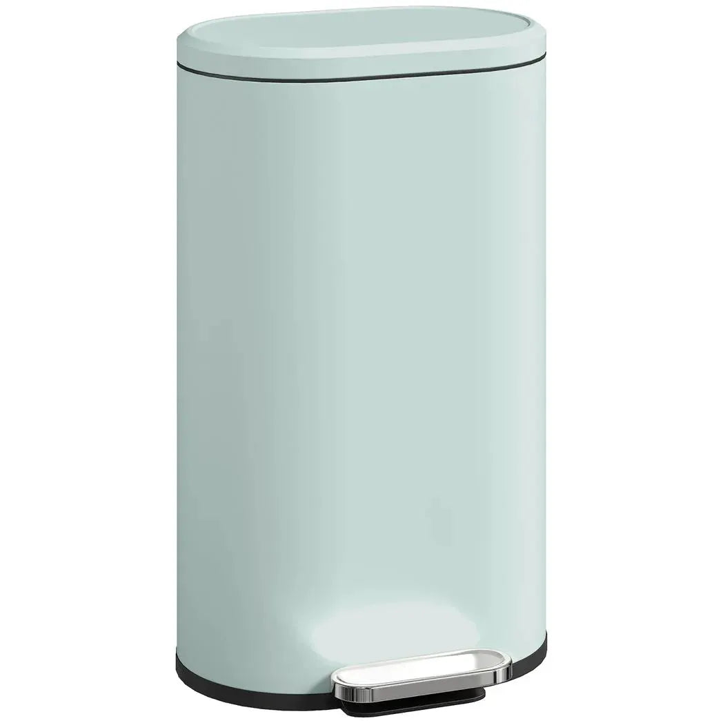 HOMCOM 30 L Modern Curved Kitchen Bin - Green - from HOMCOM