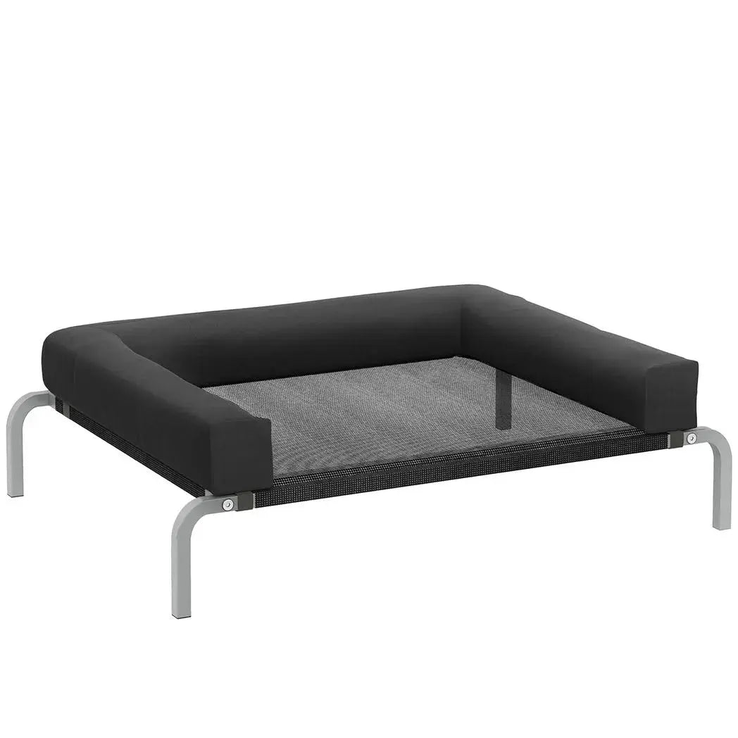PawHut Elevated Dog Bed with Removable Bolsters, Raised Dog Bed for Small Breeds, Portable Indoor & Outdoor Pet Cots, Black - from PawHut