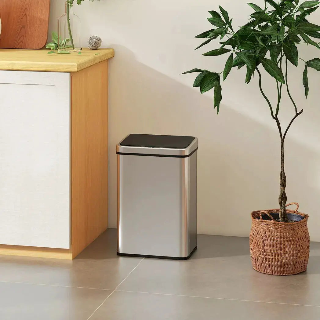 HOMCOM 40L Sensor Bin with Soft-Close Lid, Stainless Steel Automatic Touchless Motion Sensor Kitchen Bin, Silver Tone - from HOMCOM