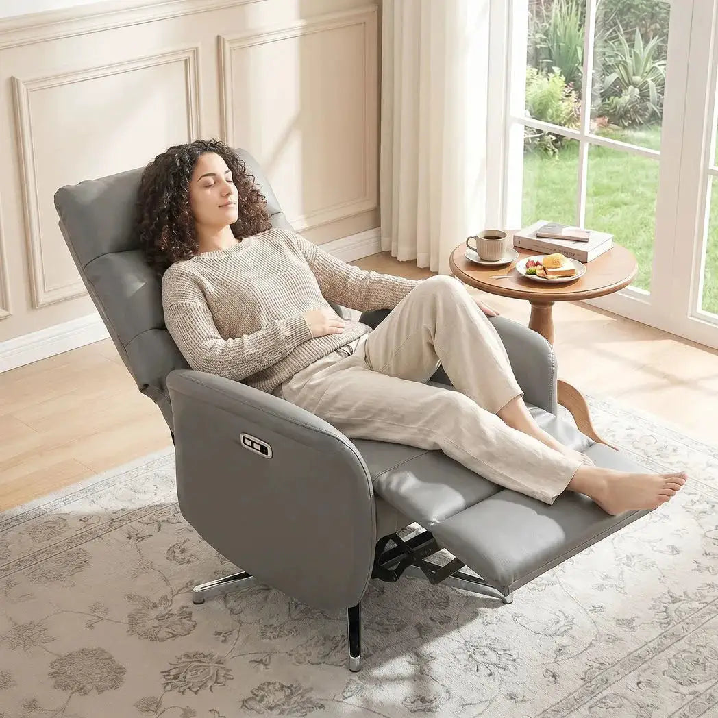 HOMCOM Power Recliner Chair, Swivel Electric Reclining Chair with Type C?, Recliner Armchair with Footrest, Dark Grey - from HOMCOM