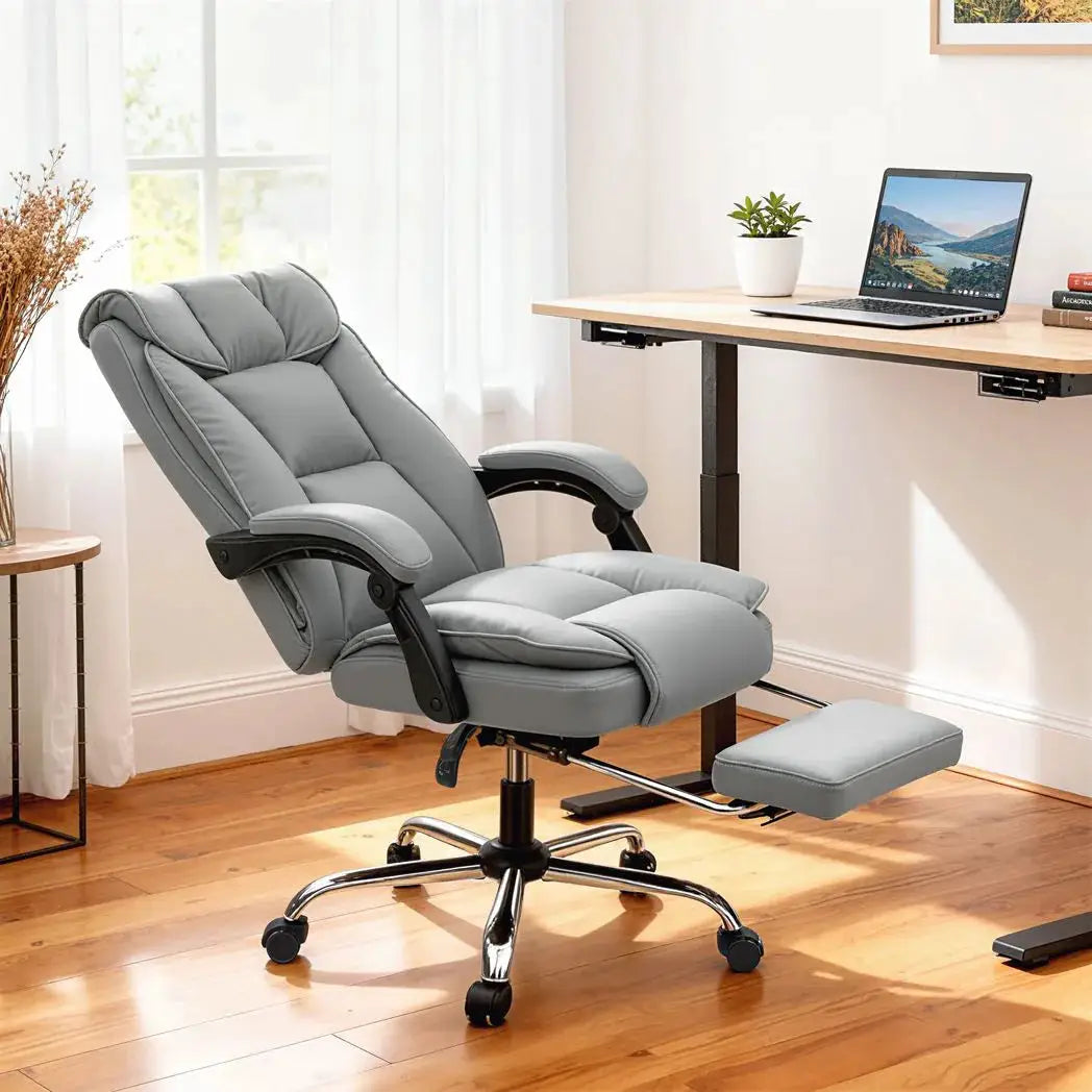 HOMCOM 155° Reclining Faux Leather Swivel Office Chair -Black - from HOMCOM