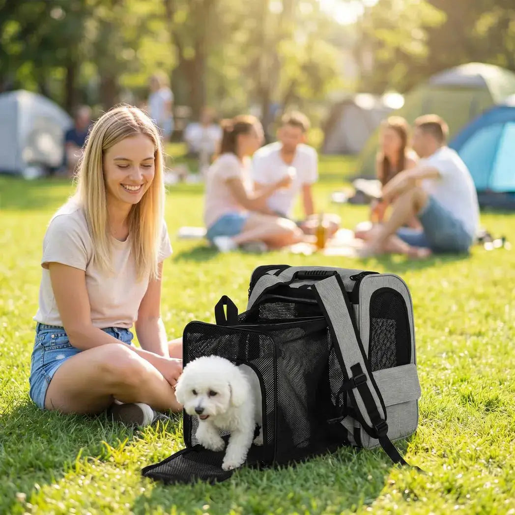 PawHut Dog Carrier Backpack Expandable, Breathable Pet Carrier Bag for Small Puppy Cat with Reflective Strip for Travel Hiking - from PawHut