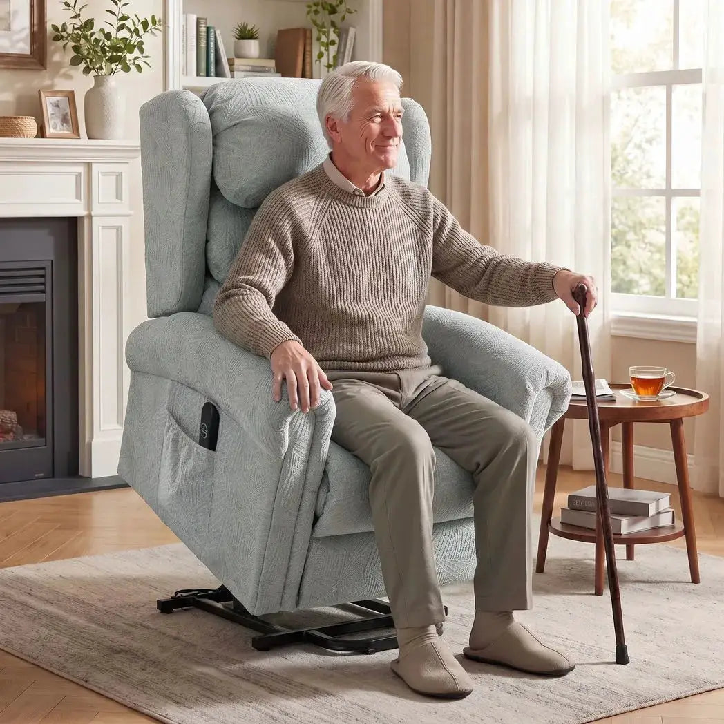 HOMCOM Velvet-Feel Electric Riser Recliner Chair - Grey - from HOMCOM