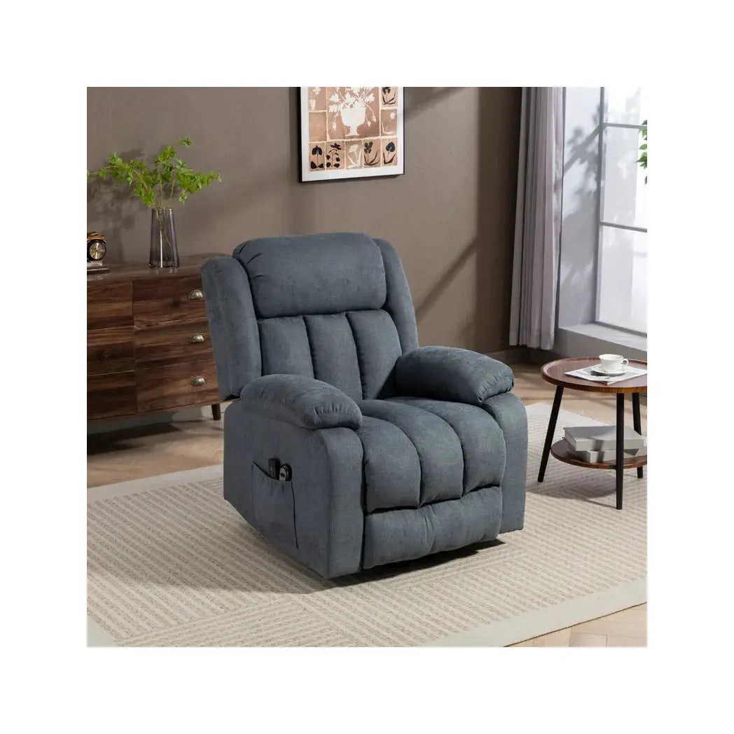 HOMCOM Power Lift Recliner Chair with Vibration Massage, Lift Chair for Elderly with Footrest, Remote, Side Pocket, Grey - from HOMCOM