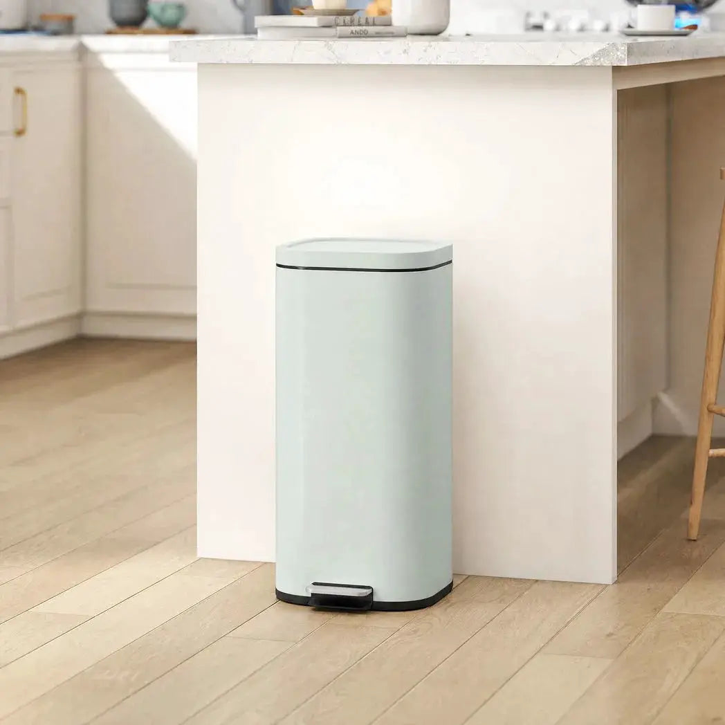 HOMCOM 30L Kitchen Bin, Compact Pedal Bin with Soft-Close and Stay-Open Lid, Removable Bucket for Kitchen, Home, Office, Green - from HOMCOM
