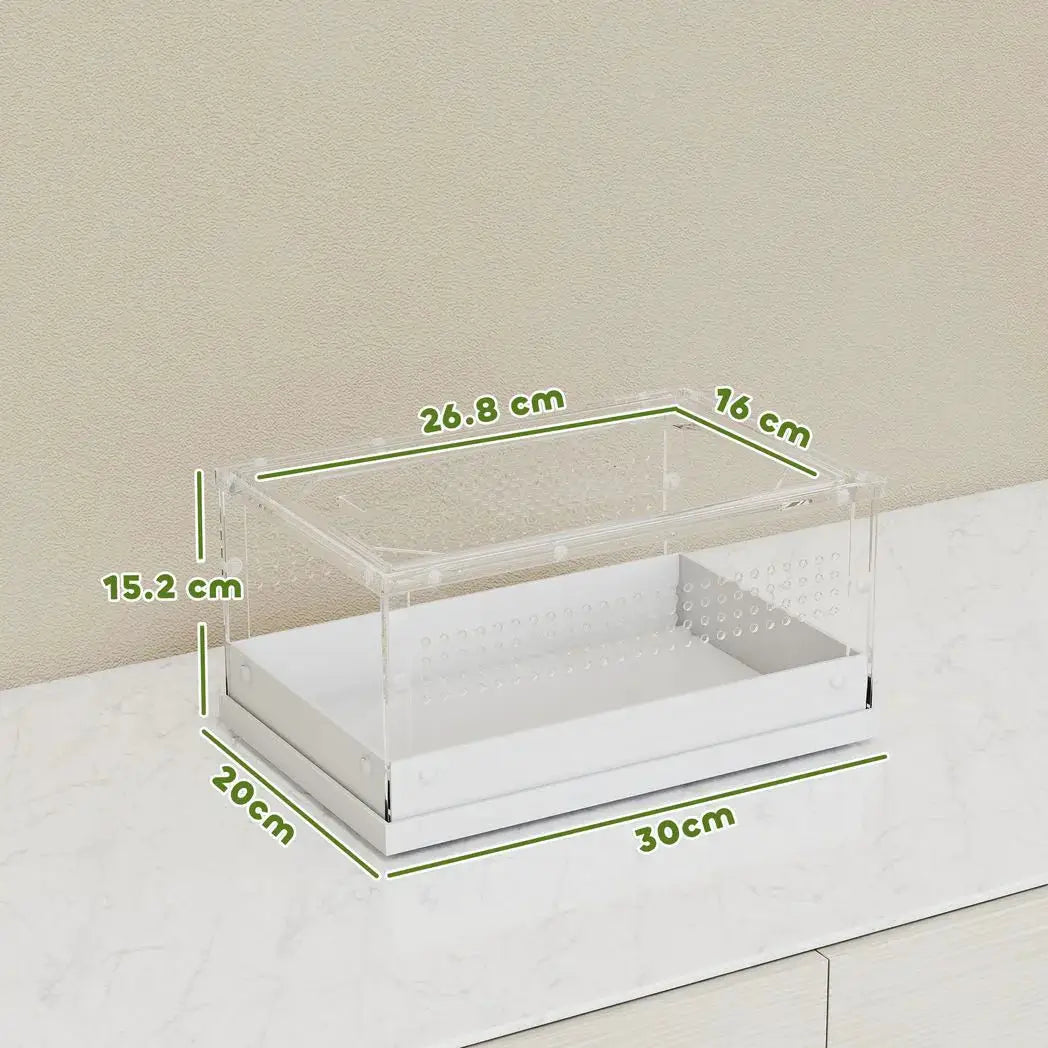 PawHut Acrylic Reptile Terrarium with Top Sliding Door, Vents, for Snake, Frog, Spider, Gecko, Tarantula, 30 x 20 x 15 cm - from PawHut