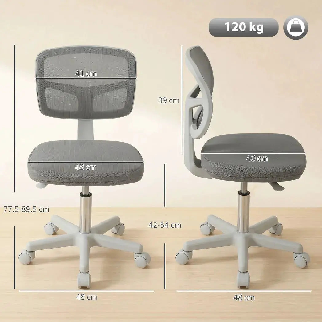 Vinsetto Small Office Chair without Arms, Ergonomic Swivel Mesh Desk Chair with Curved Back, Dark Grey - from Vinsetto