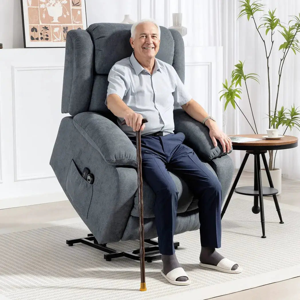 HOMCOM Power Lift Recliner Chair with Vibration Massage, Lift Chair for Elderly with Footrest, Remote, Side Pocket, Grey - from HOMCOM
