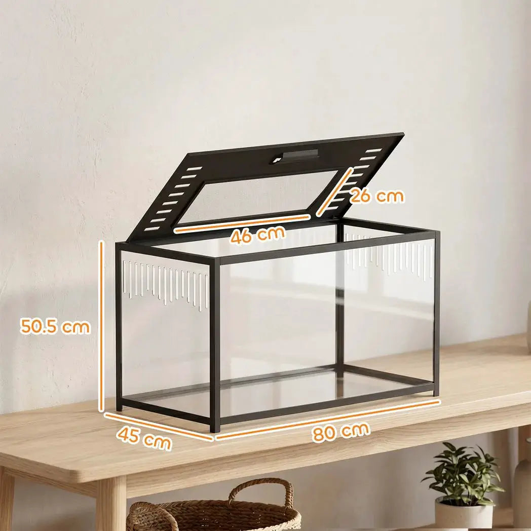 PawHut Hamster Cage, Chewproof Metal Rat Cage with Deep Base, Openable Top for Syrian Dwarf Hamster, Gerbil, 80 x 45 x 50.5 cm - from PawHut