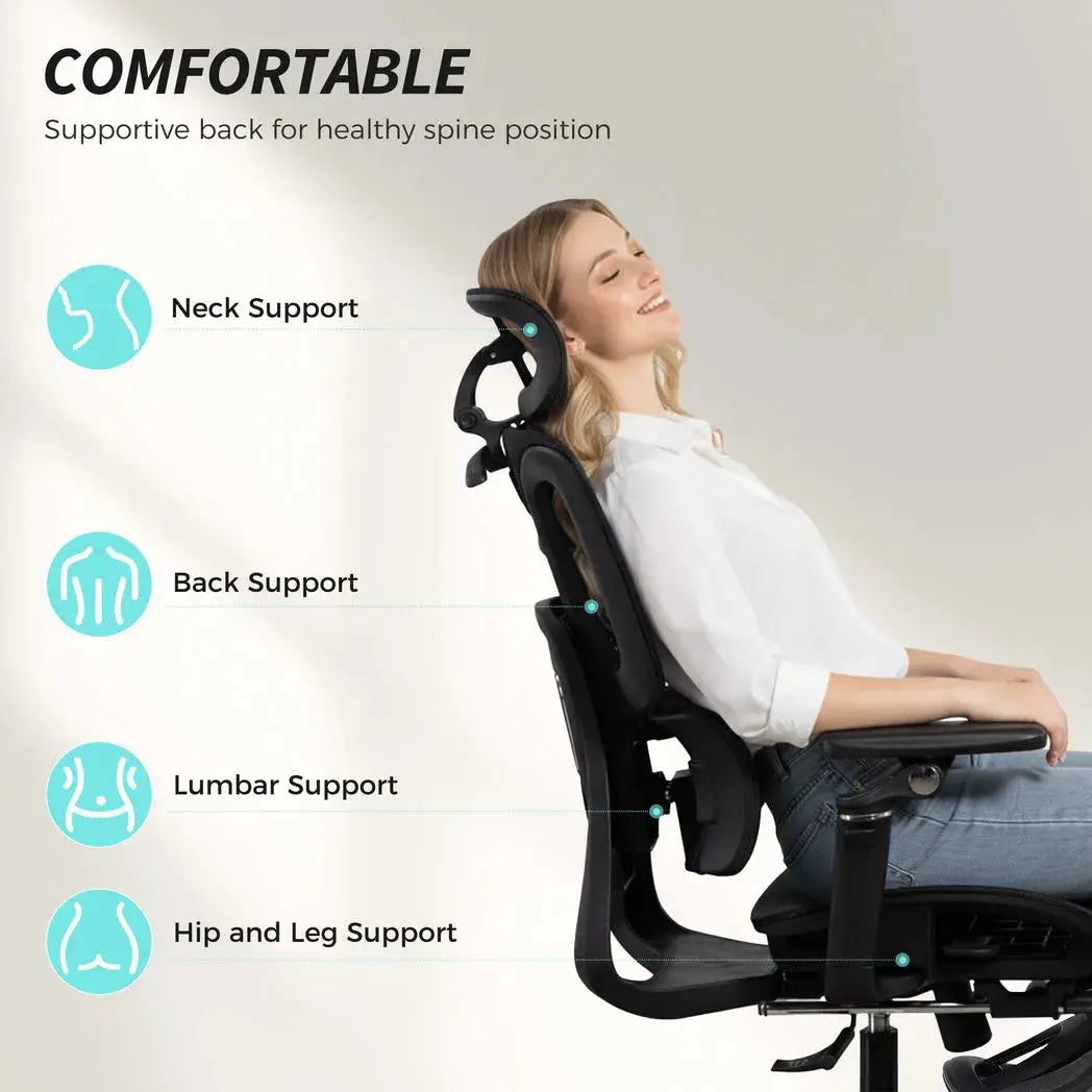 HOMCOM Ergonomic Office Chair, High Back Mesh Desk Chair, Black - from HOMCOM