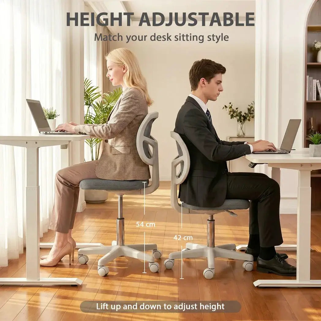 Vinsetto Small Office Chair without Arms, Ergonomic Swivel Mesh Desk Chair with Curved Back, Dark Grey - from Vinsetto